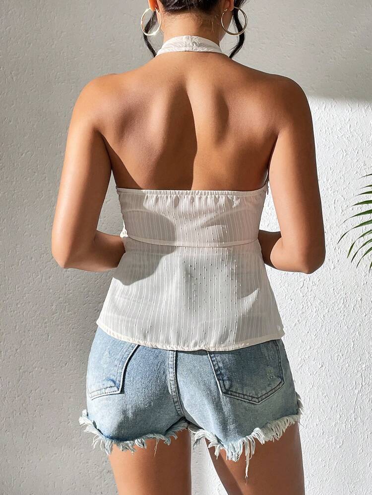 Textured Twisted Neck Hanging Casual Shirt