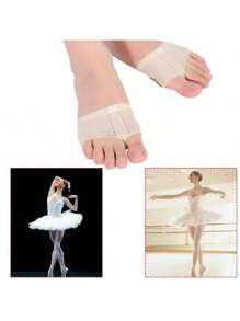 2入組肚皮舞鞋前掌護足芭蕾體操舞蹈練習拉丁舞練習足蓋前墊 - 杏色 - 查看 1