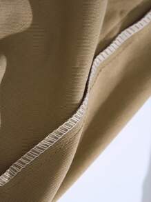 Women's Casual Drawstring Elastic Waist Jogger Pants, Minimalist Design Spring - Khaki - View 5