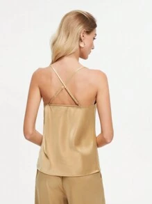 BizChic Women's Cowl Collar Camisole Top - Gold - View 2