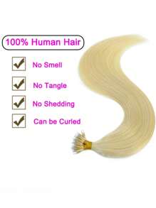 50pcs Nano Ring Hair Extensions Human Hair Straight Micro Bead Hair Extensions Micro Loop Human Hair Extensions Micro Ring Extensions Hair Extensions - S613 - View 6