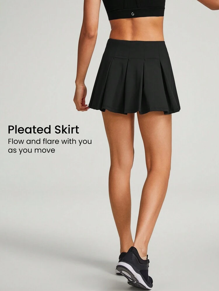 Falda Mini Con Pliegues Featherfit™-air, Bolsillos Y Shorts Incorporados, Soporte Ligero Anti-deslizante Y De Bajo Impacto Para Uso Diario Casual Y Cintura Baja