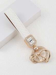 2入組水鑽裝飾鑰匙圈 - 白色 - 查看 2