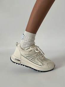 SRSOO Women's 2025 Casual Vintage Trainers, Thick Sole Athleisure Academy Style Sneakers