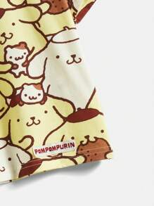 HELLO KITTY AND FRIENDS | SHEIN 男童可愛卡通印花圓領短袖t恤 - 黃色 - 查看 4