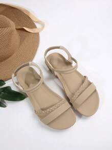 Women's Large Size Flat Sandals 2024 New Arrival Fairy Flat Sandals, Lightweight Beach Shoes,Spring Summer Outfits - Khaki - View 3