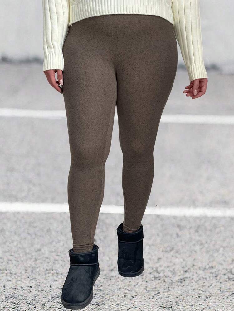 Women's Plus Size Solid Color Casual Basic Leggings Fall Cloth For Women