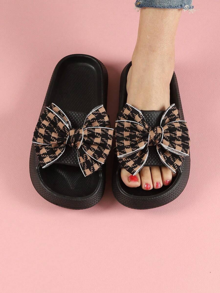 女性eva柔軟鞋底拖鞋,適合室內、家居、浴室、淋浴和夏季 - 黑色 - 查看 1