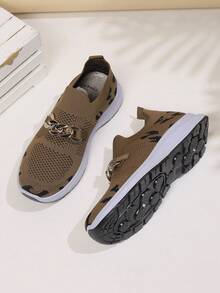 時尚休閒流行青年運動鞋 - 卡其色 - 查看 4
