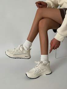 SRSOO Women's 2025 Casual Vintage Trainers, Thick Sole Athleisure Academy Style Sneakers