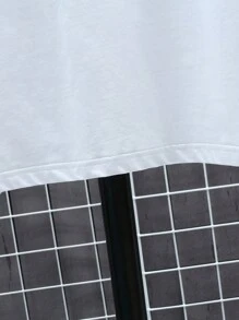 NEOREFINED Men's Oversized Drop Shoulder T-Shirt With Letter Print - White - View 5