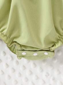 2pcs/Set Baby Girl Cute Ruffled Strap Bodysuit For Summer