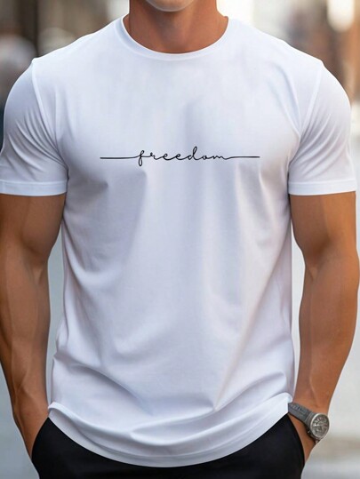 Manfinity Dauomo Hombres Camiseta con estampado de letra