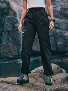 In My Nature In My Nature Women's Letter Pattern Waterproof Outdoor Cargo Pants With Pockets Hiking Women Clothes