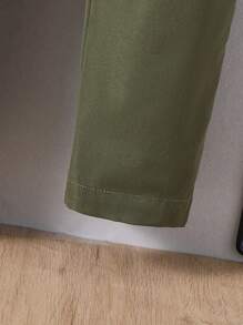 SHEIN Young Boys' Summer Sleeveless Overalls With Multi Pockets Design - Green - View 4