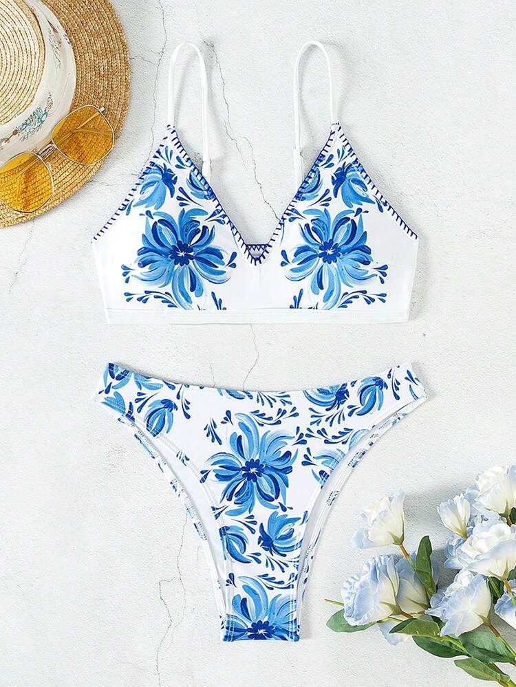 Ladies' Floral Print Bikini Set, Bikini Set Summer Beach