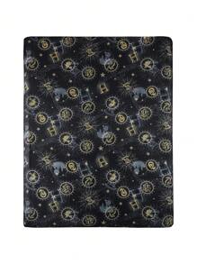 HARRY POTTER X SHEIN Allover Hogwarts Emblem Printed Fitted Sheet,Gifts