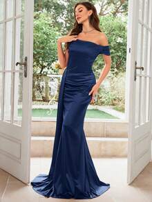 MUXXN Gaun Prom Wanita - Navy Blue - View 6