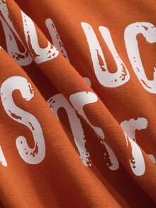 DAZY Men's Summer T-Shirt With Letter Print - Mustard Yellow - View 7