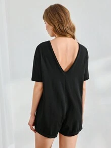 Ocili Leisure Casual And Comfortable Loose Women's Romper Home Wear - Black - View 2