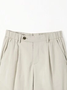 Manfinity Homme Nam Màu thuần Giải trí Quần - Màu be - Xem 5