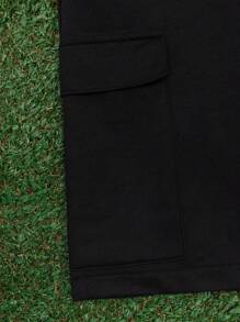 RueChic Men Cargo Pocket Special Drawstring Regular Short - Black - View 6