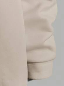 RueChic Men Letter Graphic Drawstring Hoodie - Apricot - View 3