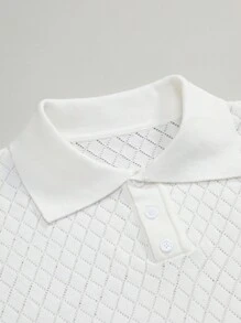 Manfinity Homme Men's Polo-Collar Short-Sleeved Knitted Top