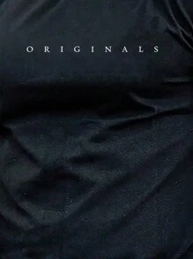 Manfinity Homme Men Letter Printed Casual Short Sleeve T-Shirt, Going Out, For Husband - Black - View 5