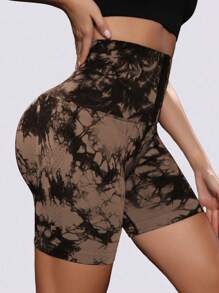 Core Rhythm Ladies' Tie-Dye Hook Eye Sports ShortsWomen Sweat Short, Gym Short, Biker Short