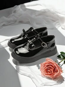 Adorable Girls' Black T-Strap Party Dance Shoe With Patent Leather - Black - View 4