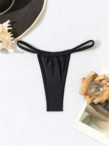 Swim Basics Solid Color Bikini Bottoms For Summer Beach