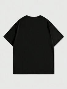 ROMWE MEN Men's Printed T-Shirt With Character & Letter Pattern