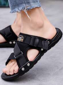 Hàng mới đến Sành điệu Nam Giải trí Thoải mái Dép tông Dép xăng đan , Linh hoạt Đối với bờ biển Hoặc Thời gian rảnh rỗi - màu đen - Xem 2