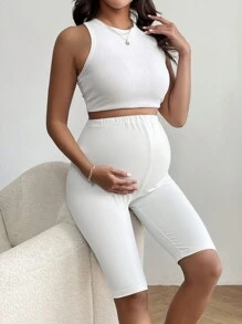 SHEIN Umstandsshorts Mit Verstellbarer Taille