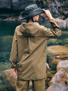 In My Nature In My Nature Giubbotto Sportivo Impermeabile Con Cappuccio, Coulisse Frontale Con Zip E Stampa Lettere