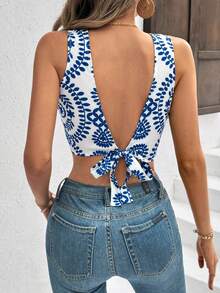 Breezaya In Cổ vuông Quần skinny Thon gọn Áo ba lỗ - Màu xanh lam - Xem 5