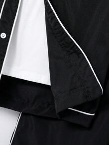 Teenager-jungen Brief Bedrucktes Kurzarm-shirt Und Shorts Set Mit Zwei Teilen