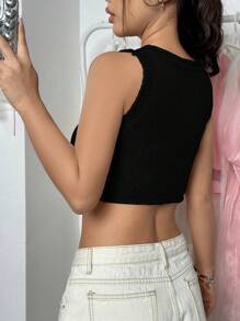 Flirla Women's Short Knit Top For Casual Daily Wear In Summer