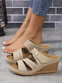 Women's Platform Heel Slippers, Non-Slip Soft-Sole Anti-Slip Indoor & Outdoor Summer Sandals, 2024 New