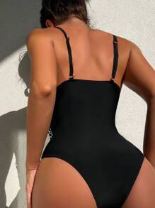 SHEIN Swim Của phụ nữ In hoa Báo Áo tắm một mảnh Với Dây đai - Nhiều màu - Xem 2