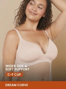 LUVLETTE Dream Curve Support+ 无钢圈无缝 T 恤文胸 - 杏色 - 查看 2