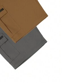 Manfinity Homme 2pcs Men's Flip Pocket Drawstring Waist Shorts