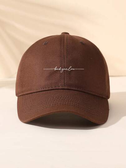 LineHome Gorra de béisbol minimalista con estampado de letra, tipo casual y deportiva, para vacaciones