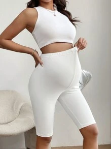 SHEIN Umstandsshorts Mit Verstellbarer Taille