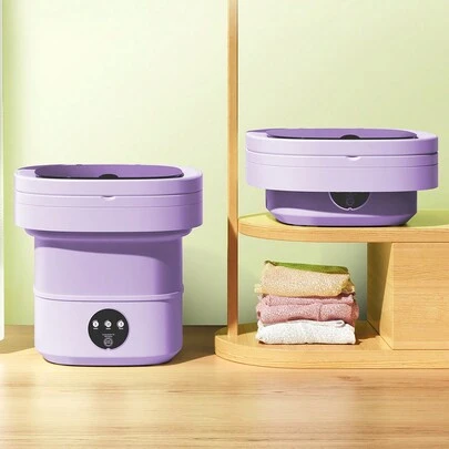 Teckwe 可折叠洗衣机，便携式桶式全自动洗衣烘干机，具有 3 种模式，可深度清洁内衣、婴儿服装和其他小件衣物。适用于公寓宿舍酒店 6L - 美国插头