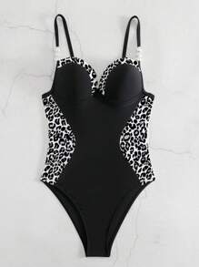 SHEIN Swim Của phụ nữ In hoa Báo Áo tắm một mảnh Với Dây đai - Nhiều màu - Xem 6