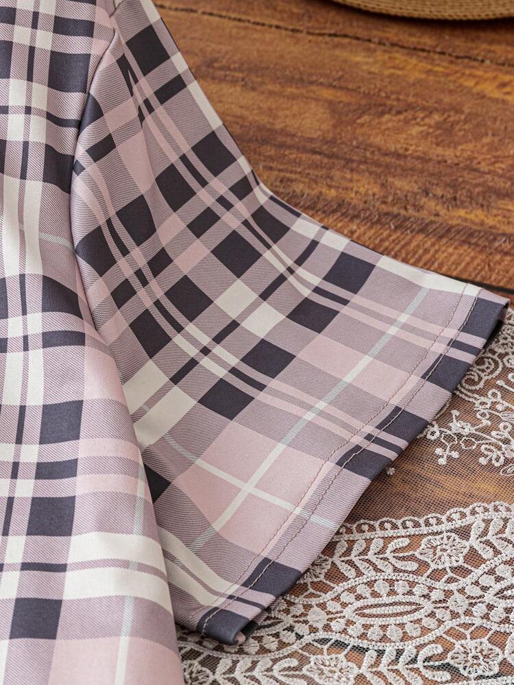 Plus Size Women's Plaid Short Sleeve T-Shirt