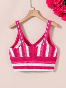 Teen Girl Stylish Crochet Decorated Cami Sweater - Multicolor - View 2