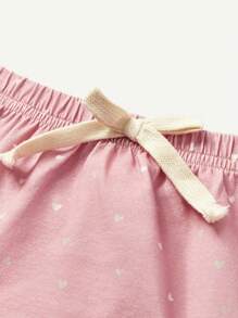 Cozy Pixies 嬰兒女孩小鳥圖案圓領荷葉袖上衣和布褲套裝 - 粉色 - 查看 4